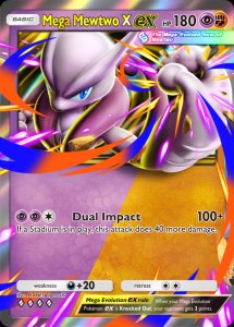 Vista previa de la carta Mega Mewtwo X ex de Dual Fusion