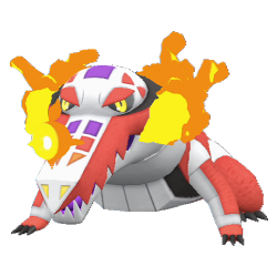 Ilustración de Skeledirge de Pokémon Escarlata y Púrpura