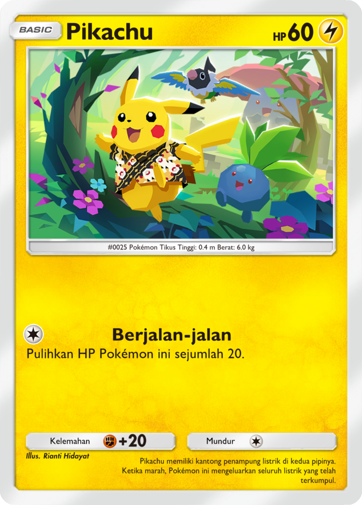 Pikachu con camisa de batik en la imagen promocional distribuida con el anuncio