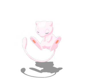 Mew en su postura de sueño flotante en Pokémon Sleep