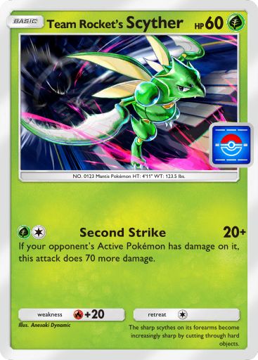 Carta Team Rocket’s Scyther, número 88 de Promo-B