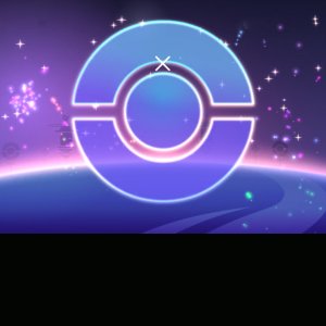 Diseño luminoso de un fondo especial de ubicación de Pokémon GO con una Poké Ball estilizada sobre un cielo estrellado.
