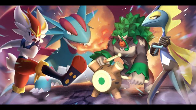 Ilustración del plantel Regular Roster M-C de Pokémon Champions