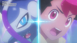 Roy y Lucario se preparan para la batalla en el episodio 155 de Pokémon Horizons