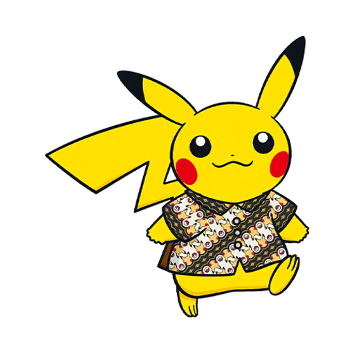 Pegatina de Pikachu vestido con camisa de batik