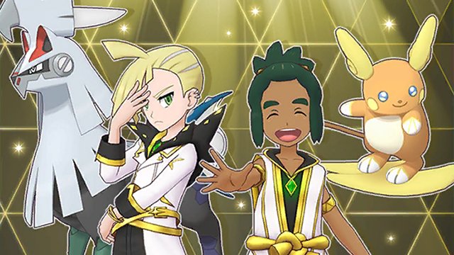 Gladion y Hau aparecen junto a Silvally y Raichu de Alola